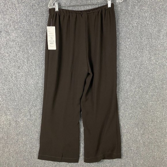 Studio 1 Pants Women's Size 10 Pull On NWT Stretch Dark Brown 100% Polyester - Picture 6 of 10